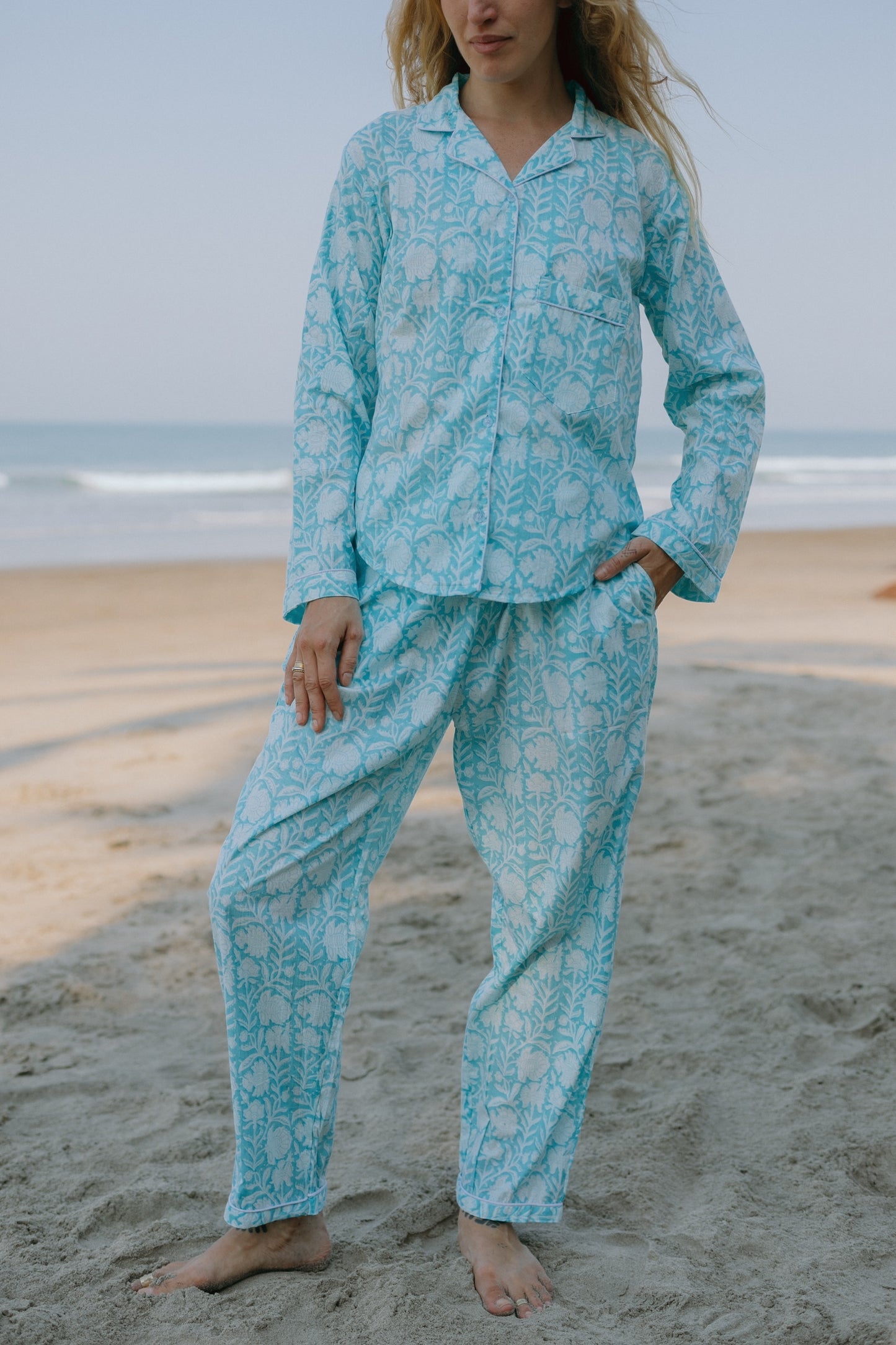 Front picture of floral Pajama set