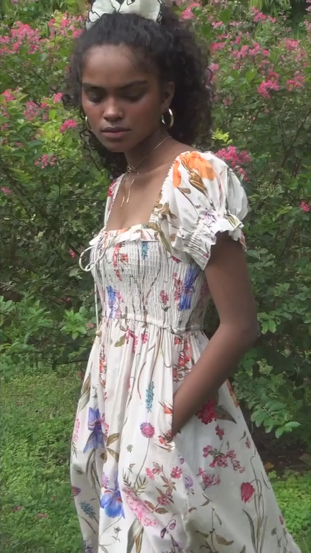 video picture of floral midi dress