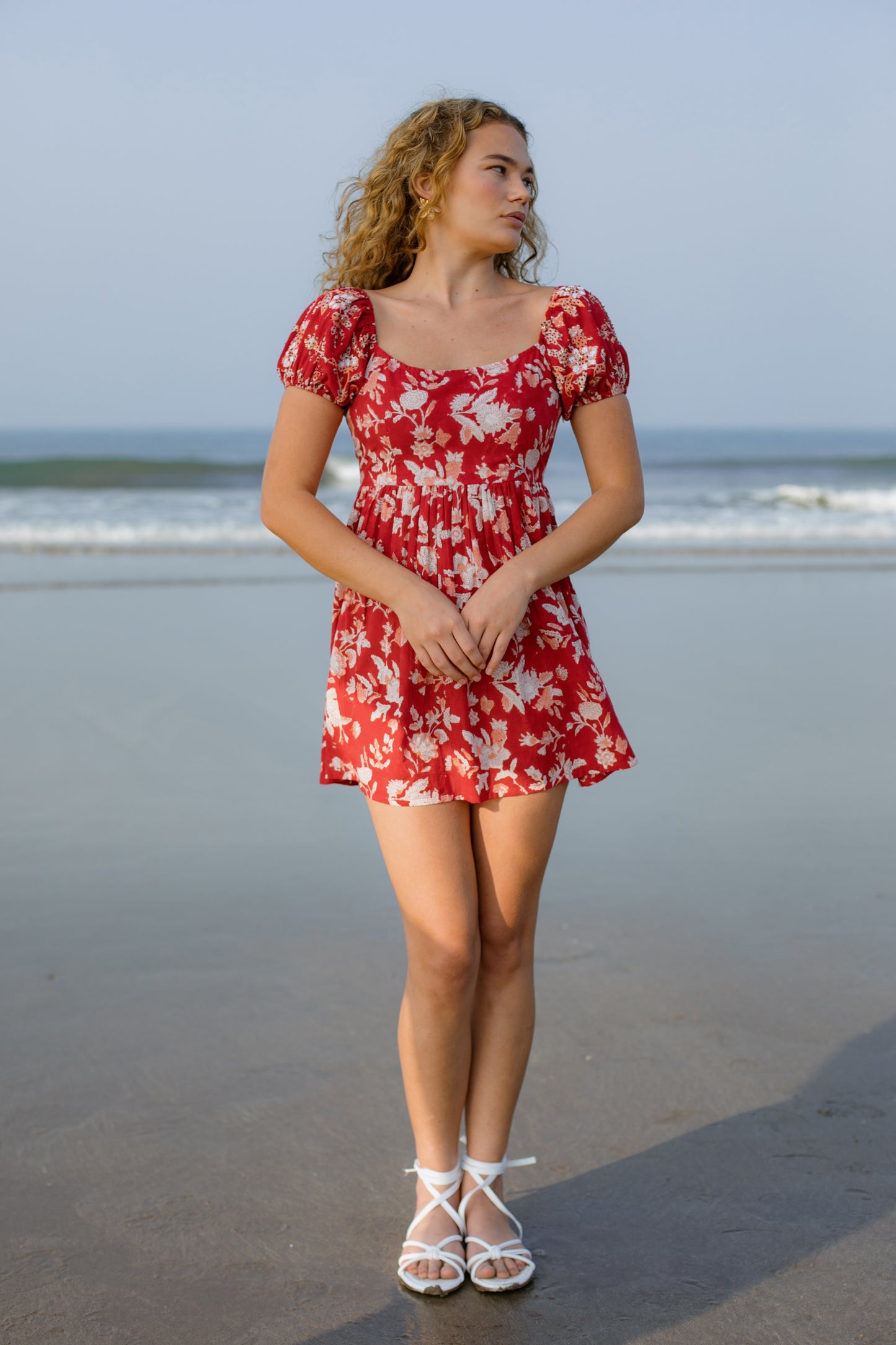 Front image of red mini dress