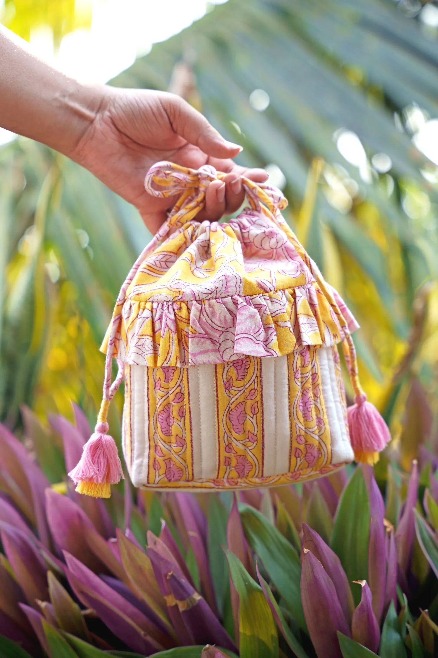 yellow bucket bag