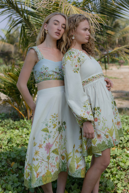 picture of mini dress with full sleeves and blue 2 piece set