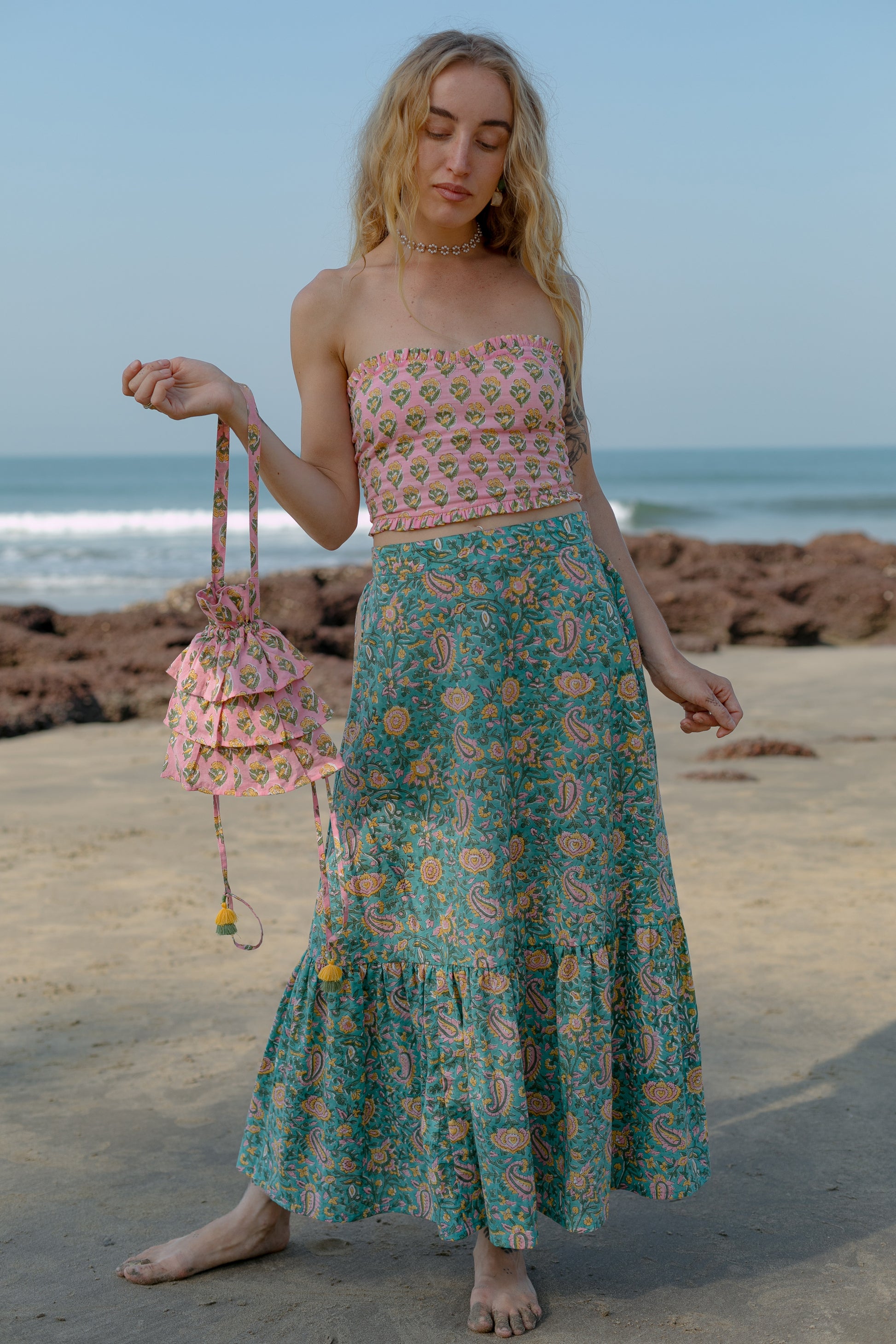 Boho Crop Top And Skirt Set – Amaya