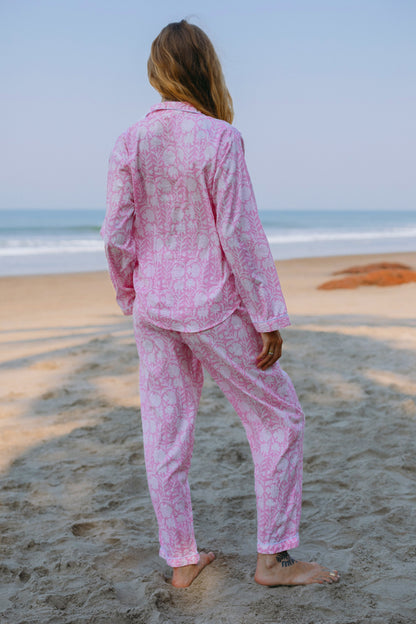 Back picture of pink PJ set