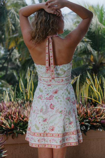 Pink Halter Neck Mini Sundress