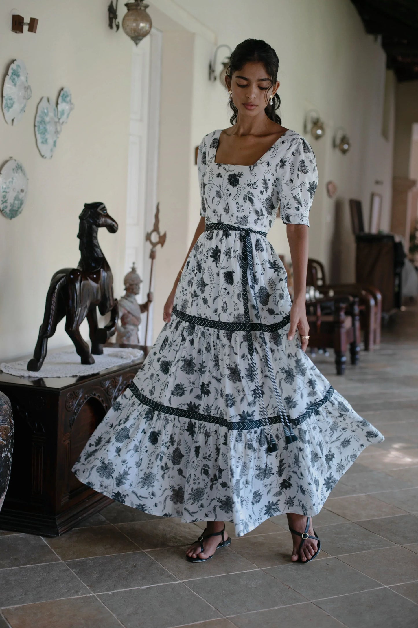Black White Maxi Dress