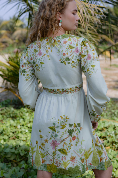 Back picture of mini dress with full sleeves