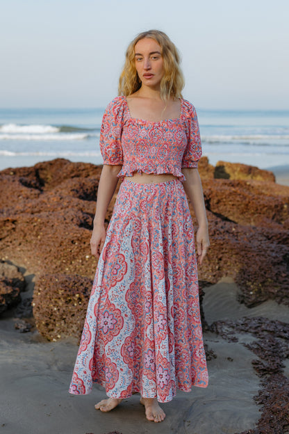 Front picture of orange crop top