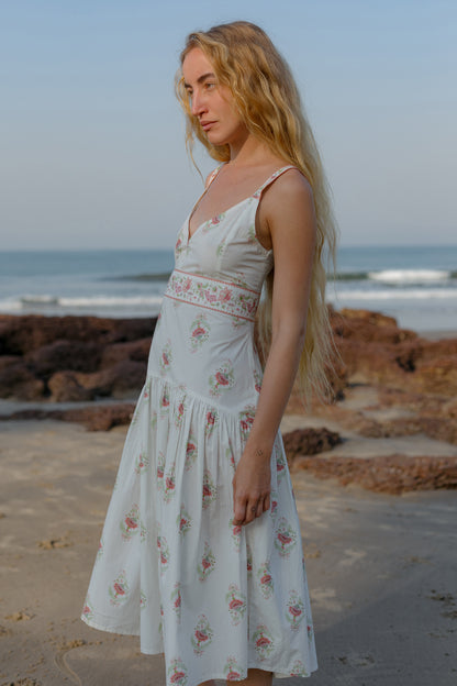 Side picture pink drop waist dress