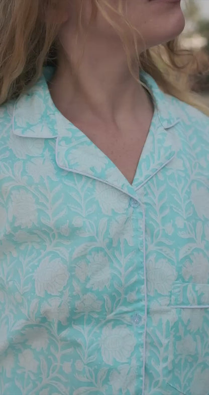Video of blue Pajama set