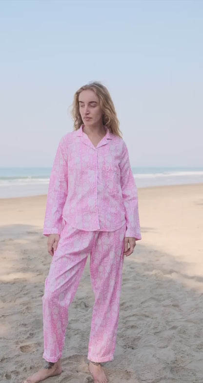 video of pink PJ set